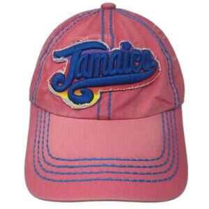 Surf Classic Jamaica Baseball Cap Pink Blue OS Adjustable Embroidered Stitch Hat